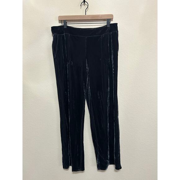 NEW Soma Velvet Pants Size Large Gray Loungewear Elastic Waist Pant with Pockets - Picture 1 of 11
